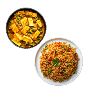 Fried Rice + Matar Paneer